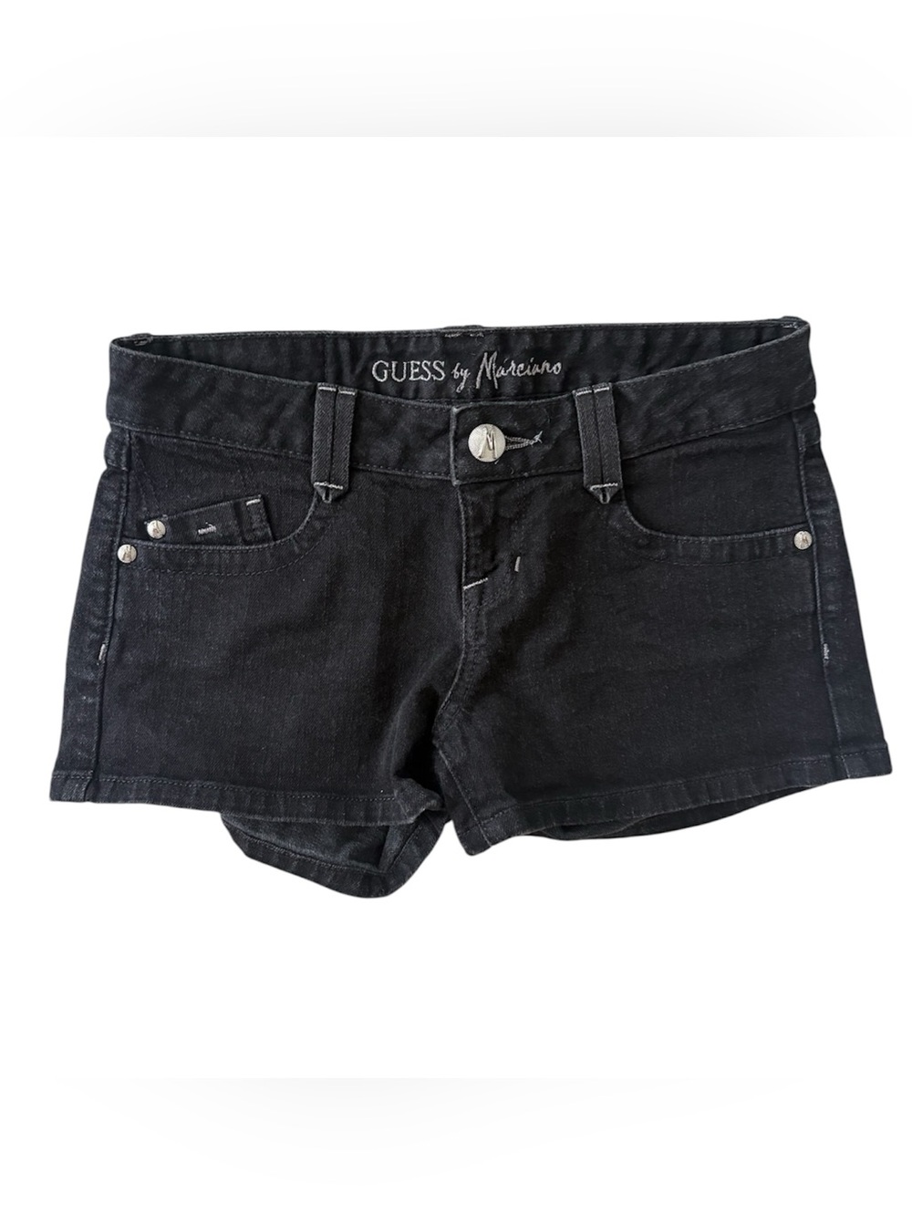Marciano Black Denim Low-Rise Jean Shorts - Size XXS/XS